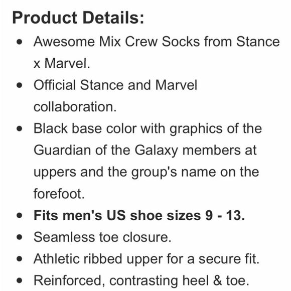 STANCE MEN’S CASUAL CREW HEIGHT MARVEL STUDIOS THE INFINITY SAGA NWT - Picture 3 of 4